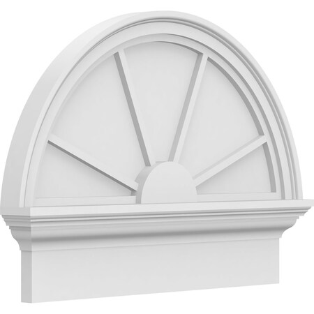 Ekena Millwork Half Round 4 Spoke Architectural Grade PVC Combination Pediment, 24"W x 18-3/4"H x 2-3/4"P PEDPC024X190HRO04
